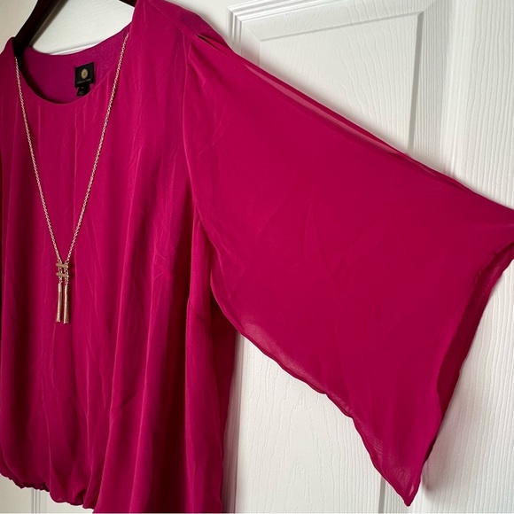 NEW! JM Collection Fuchsia Dressy Top Sz 3X - Picture 9 of 11